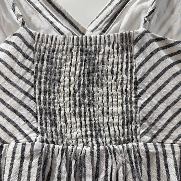 Urban Outfitters Amber Striped Linen Button-Through Midi Dress | Size S - Picture 4 of 5